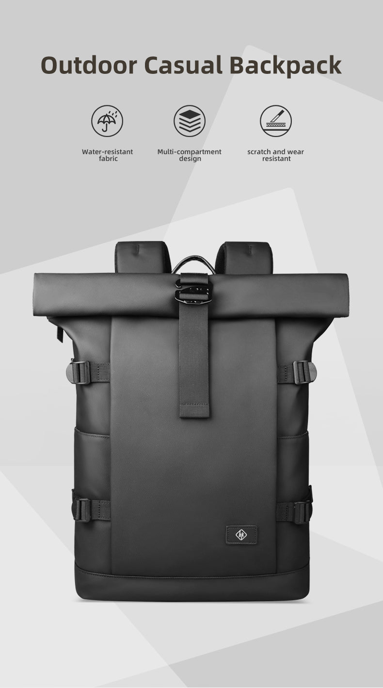 ROLLTRAIL Rugzak – Uitbreidbare outdoor rugzak met groot volume & laptopvak