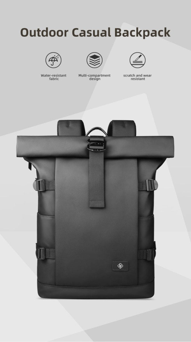 ROLLTRAIL Backpack - Sac à dos Outdoor extensible avec grand volume & compartiment pour ordinateur portable