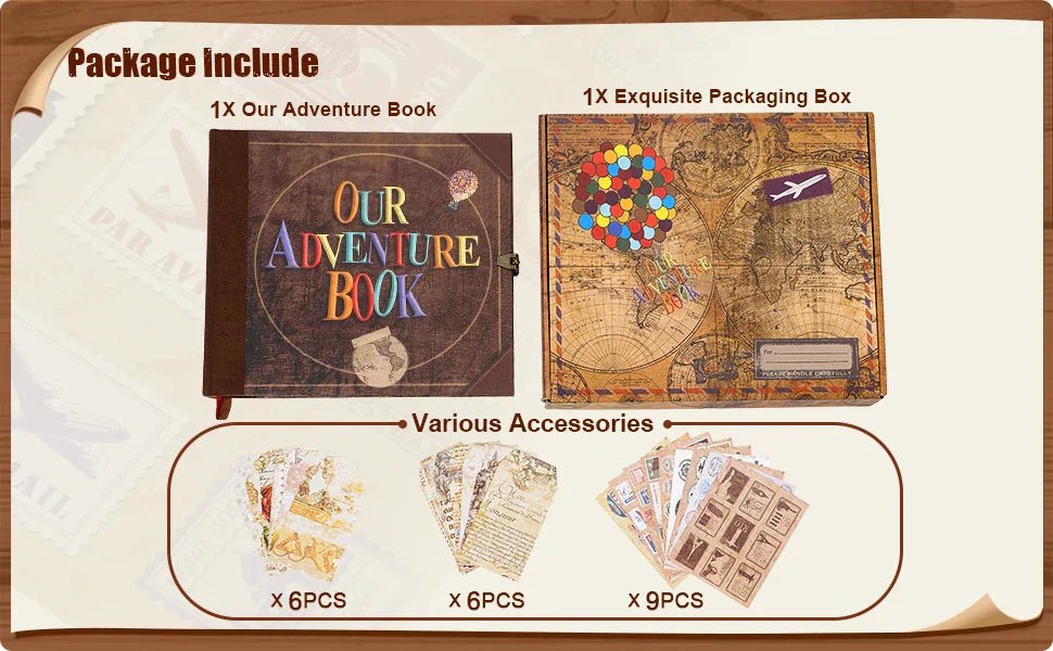 MEMORIA – 146-page DIY scrapbook photo album for memories & adventures