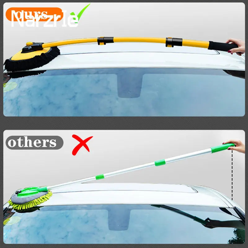 FlexSweep Pro car wash mop - Telescopic chenille cleaning brush