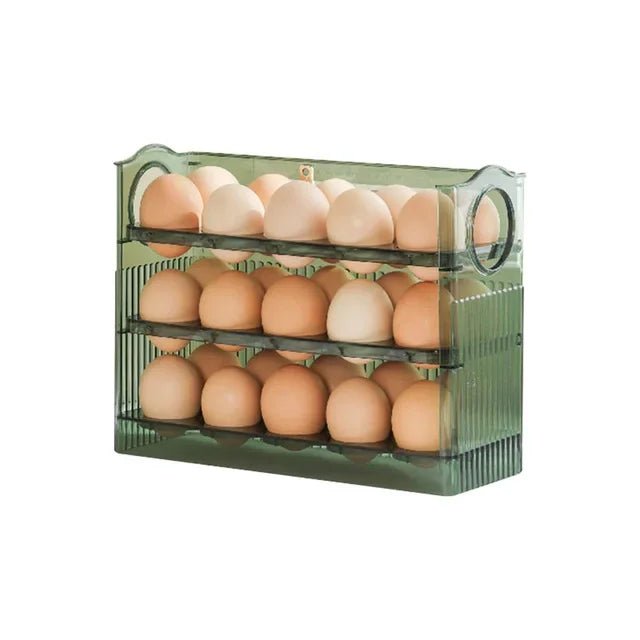 EGGFLOW – Egg Organizer with Side Door for Neat Refrigerator Storage