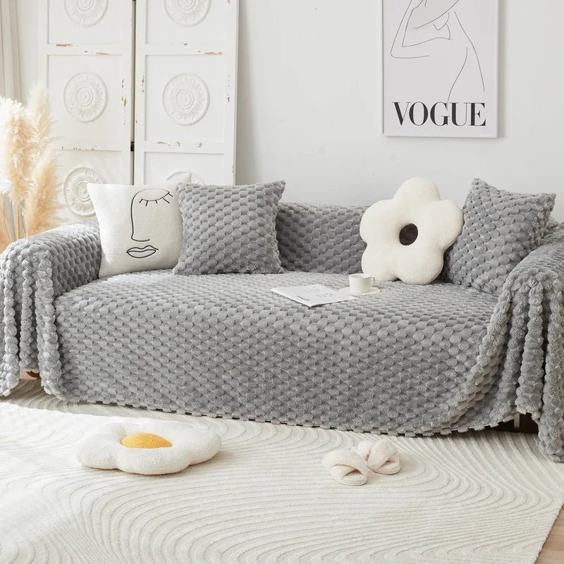 CHENILLO – Plüsch Chenille Sofaüberwurf mit Anti-Kratz Schutz