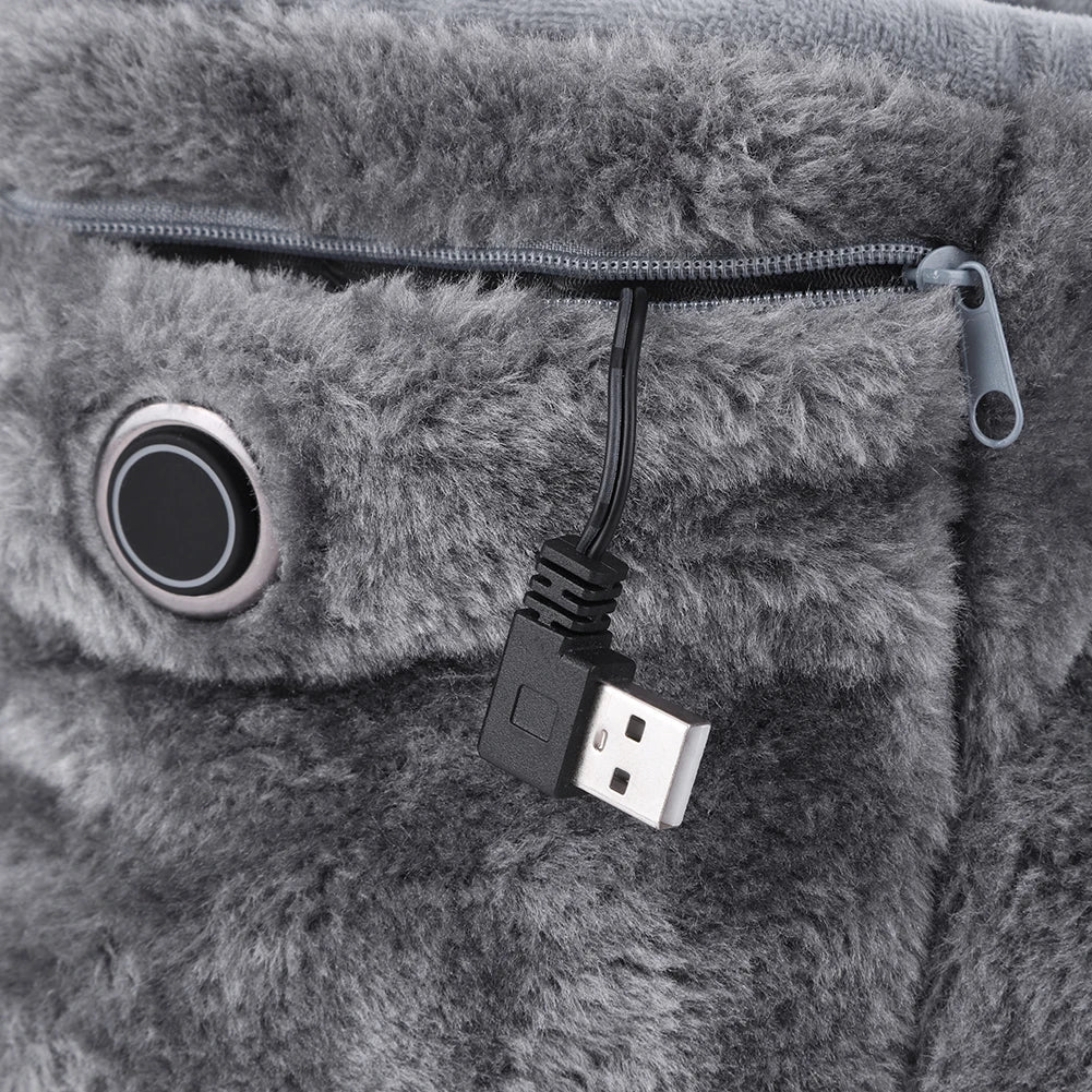 USB Beheizte Hausschuhe Damen Herren - Plüsch Innenpantoffeln Für Warme Füße-5