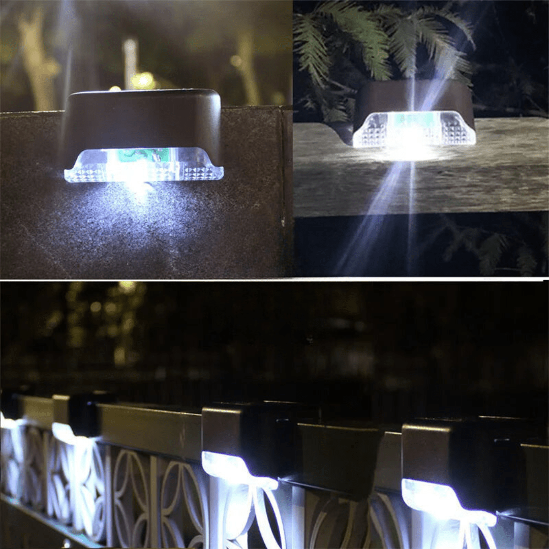 GlowLite Solar – Lámparas solares autoadhesivas para jardín, escalera y balcón con luz blanco cálido