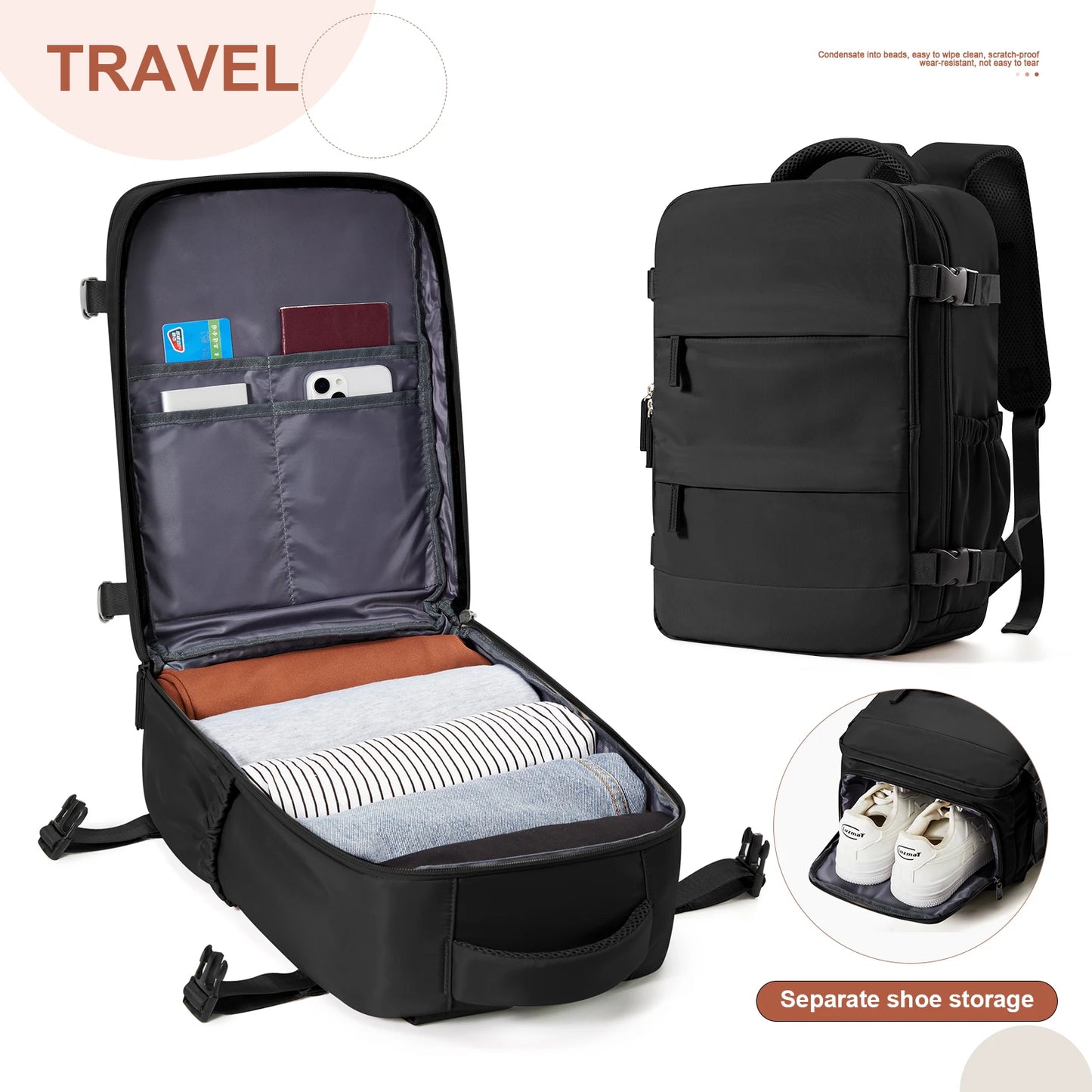 Variant image for Vielseitiger Reiserucksack Handgepäck für Herren und Damen – Ideal für Reisen, Freizeit & Laptop-1