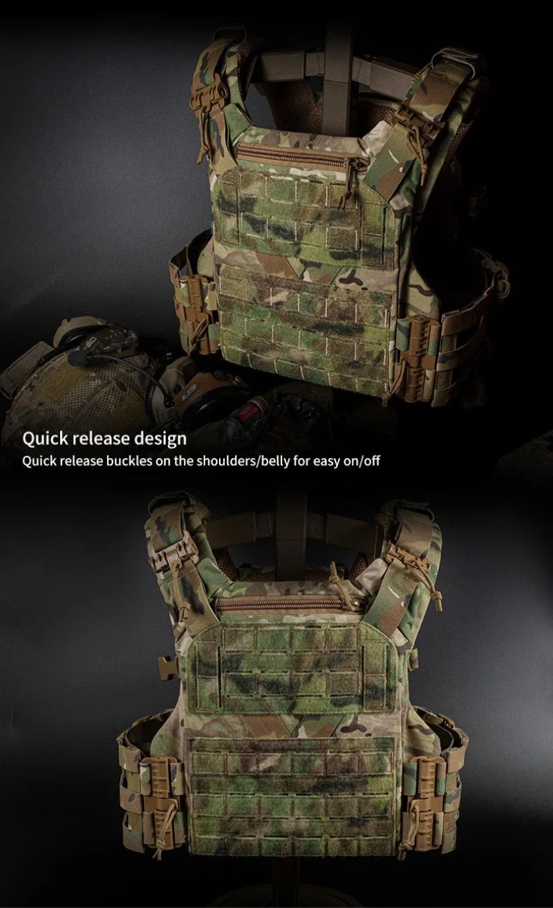 TACTICAL ARMOR CARRIER - Gilet de protection modulaire avec MOLLE à découpe laser & système de libération rapide