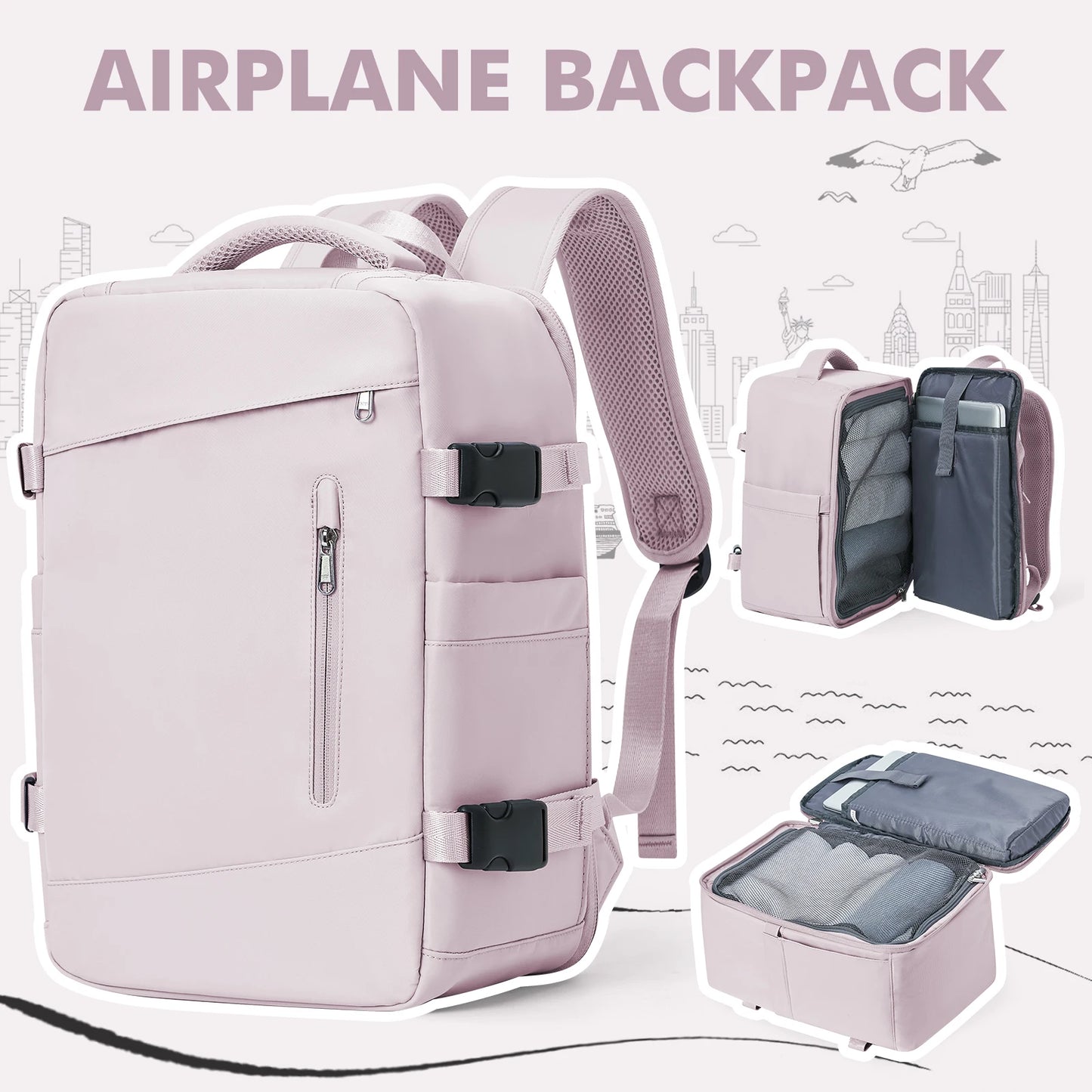Vielseitiger Damen Rucksack für Reisen – Modernes Design, Handgepäck geeignet, Leichtgewicht, Geräumig-1