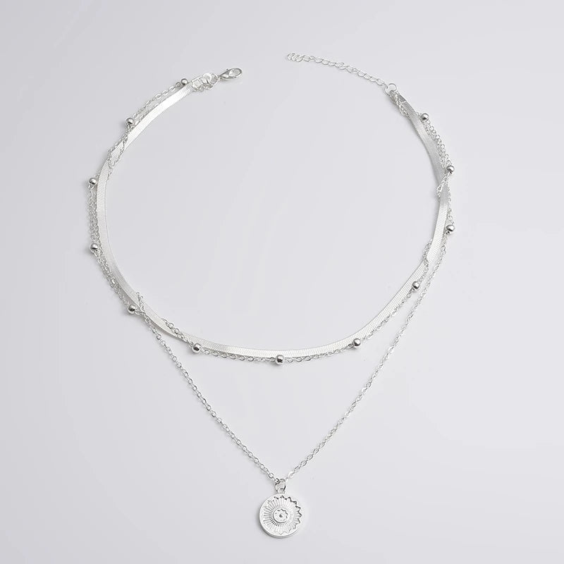 COLLANA LUNARIA - Elegante collana tripla in argento per lo stile e la fiducia in se stessi