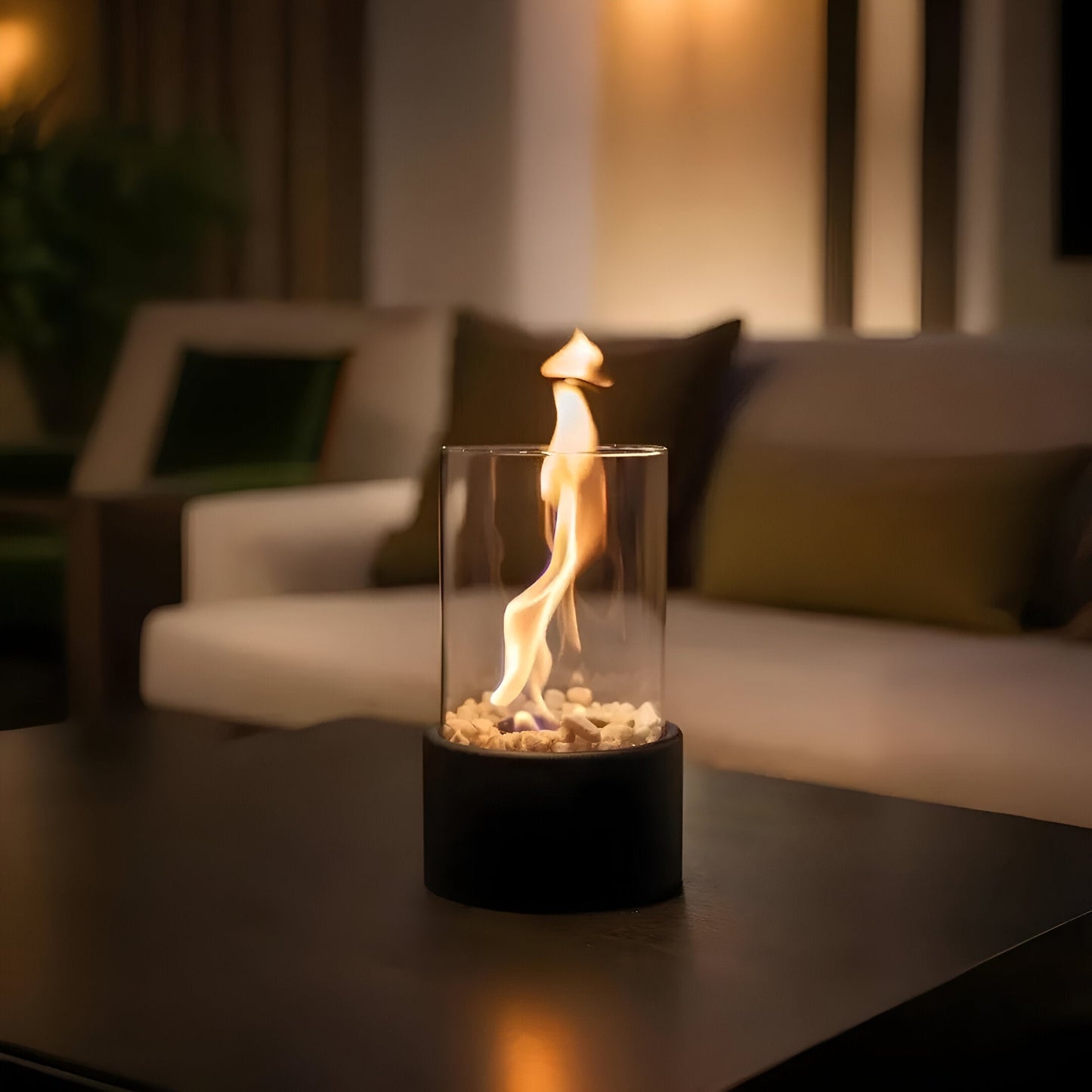 SleekFlame - Foyer de table sans fumée pour une utilisation intérieure et extérieure élégante