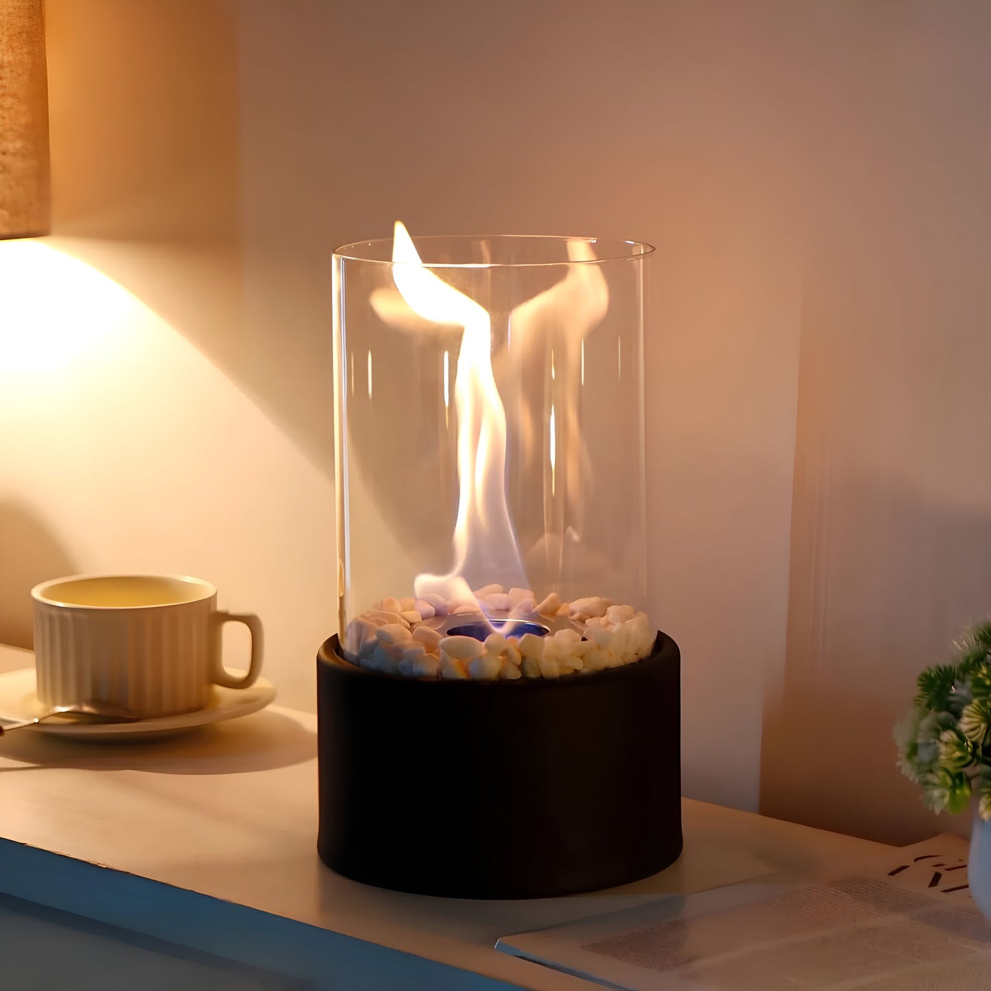SleekFlame - Foyer de table sans fumée pour une utilisation intérieure et extérieure élégante