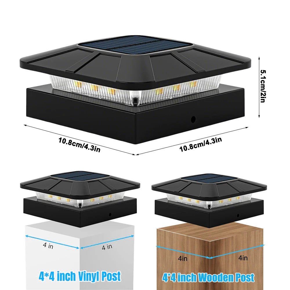 Solar-Pfostenleuchten - 3 Farbmodi LED Außenbeleuchtung für Garten & Terrasse 5