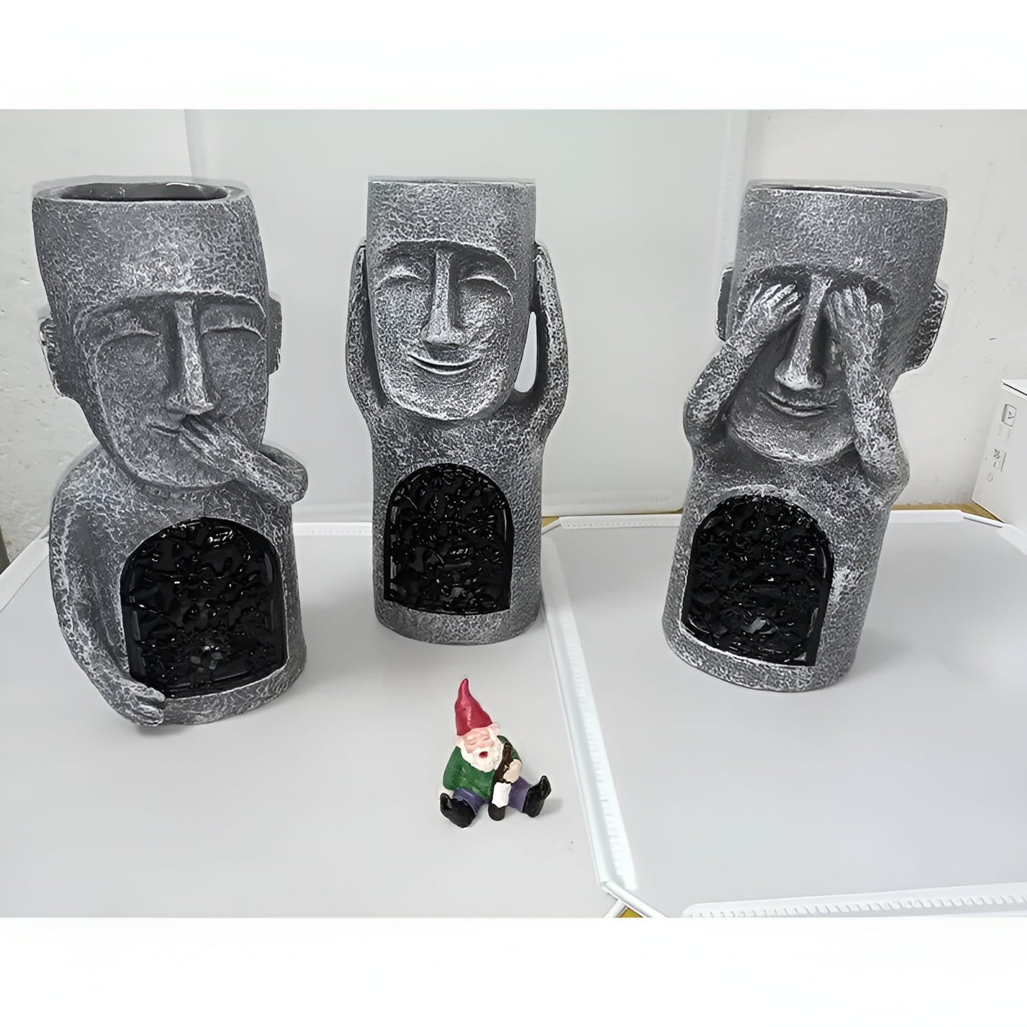 Magical Trio - solar resin garden statues for an enchanting atmosphere