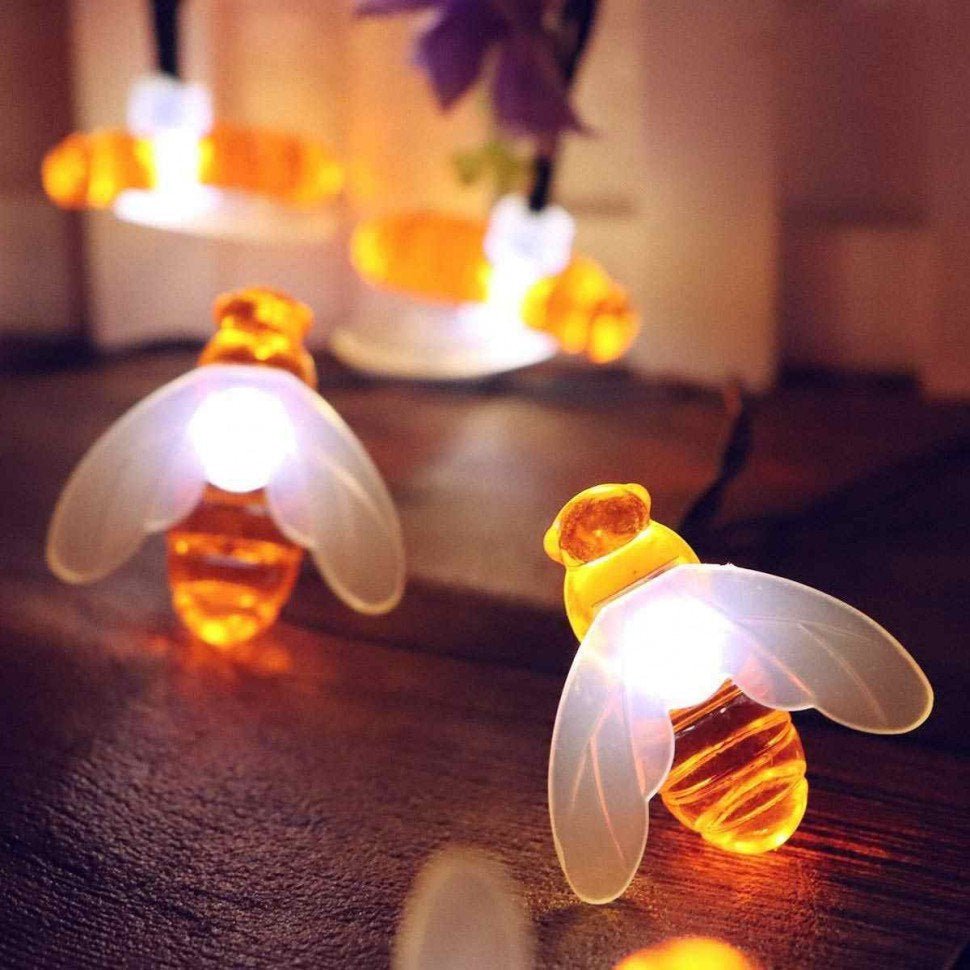 Solar Lichterkette Outdoor mit Honigbienen-Optik – Wasserdicht und Energiesparend für Garten und Balkon 2