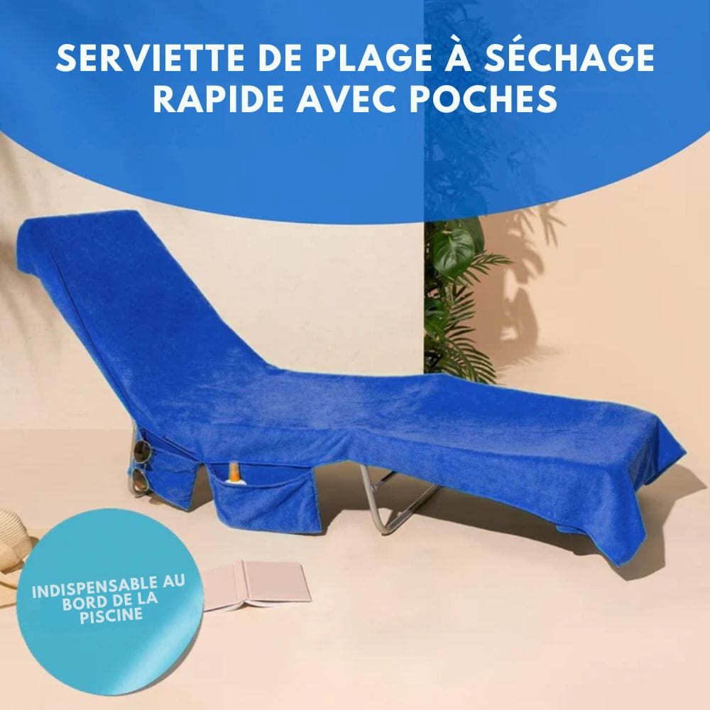 SUNLOUNGE TOWEL - Towel with pockets & non-slip grip for deckchairs