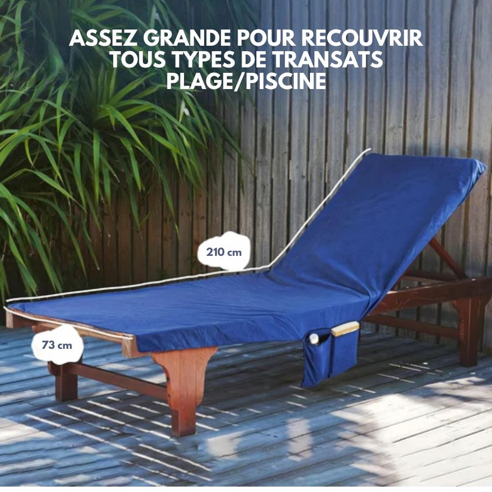 SUNLOUNGE TOWEL - Towel with pockets & non-slip grip for deckchairs