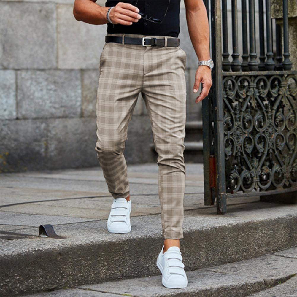 CHRIS CASUAL CHINO - Men's chinos with a checked pattern for stylish looks
