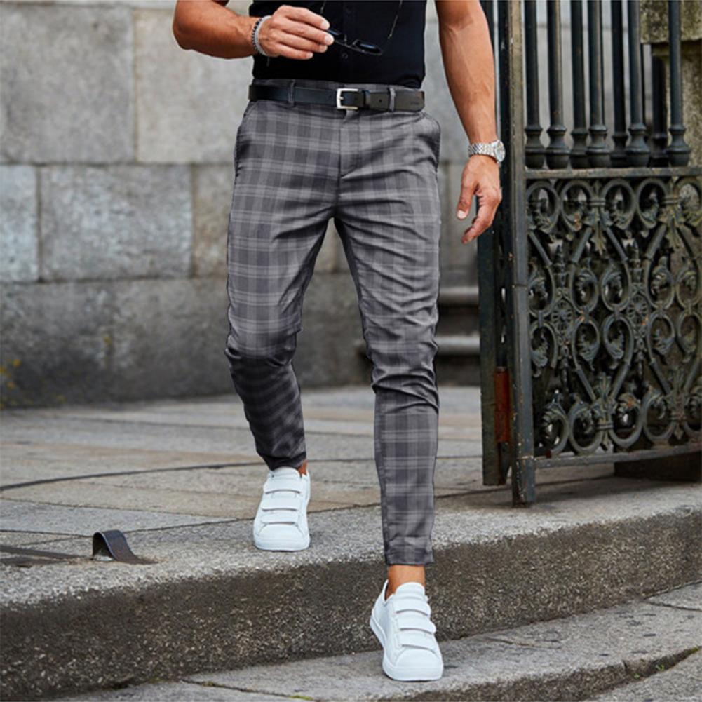 CHRIS CASUAL CHINO - Men's chinos with a checked pattern for stylish looks