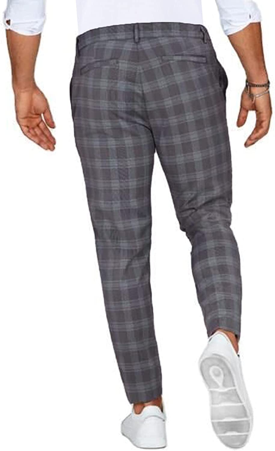 CHRIS CASUAL CHINO - Men's chinos with a checked pattern for stylish looks