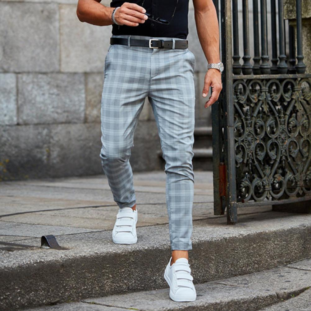 CHRIS CASUAL CHINO - Men's chinos with a checked pattern for stylish looks