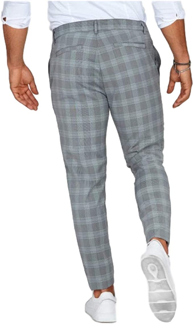 CHRIS CASUAL CHINO - Men's chinos with a checked pattern for stylish looks