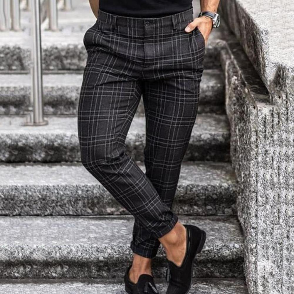 CHRIS CASUAL CHINO - Men's chinos with a checked pattern for stylish looks