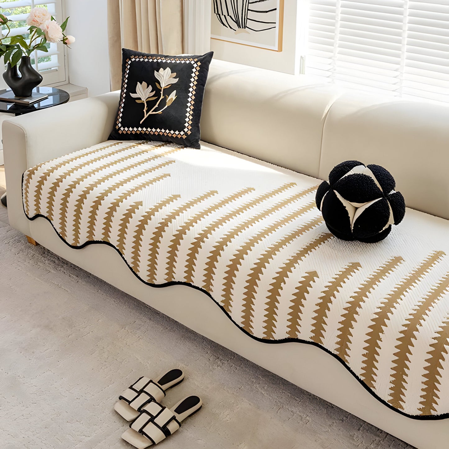 ChevronLuxe – Moderne chenille bankhoes met stijlvolle bescherming