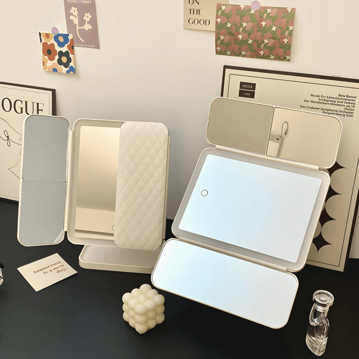 GLOWVUE – Espejo LED de maquillaje con iluminación ajustable y aumento preciso