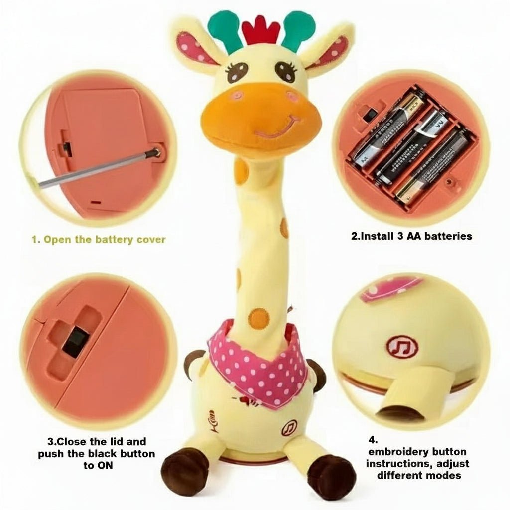 JIRAGROOVY – Sprechende & Tanzende Musik-Giraffe aus Plüsch für Kinder