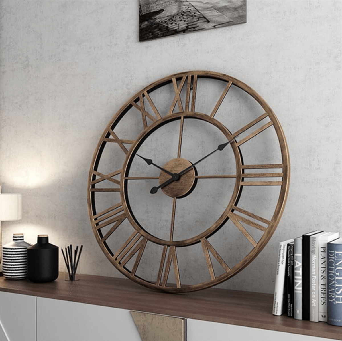 TIMEMESH – Elegante Skelett-Wanduhr aus Schmiedeeisen in Gold oder Bronze 1