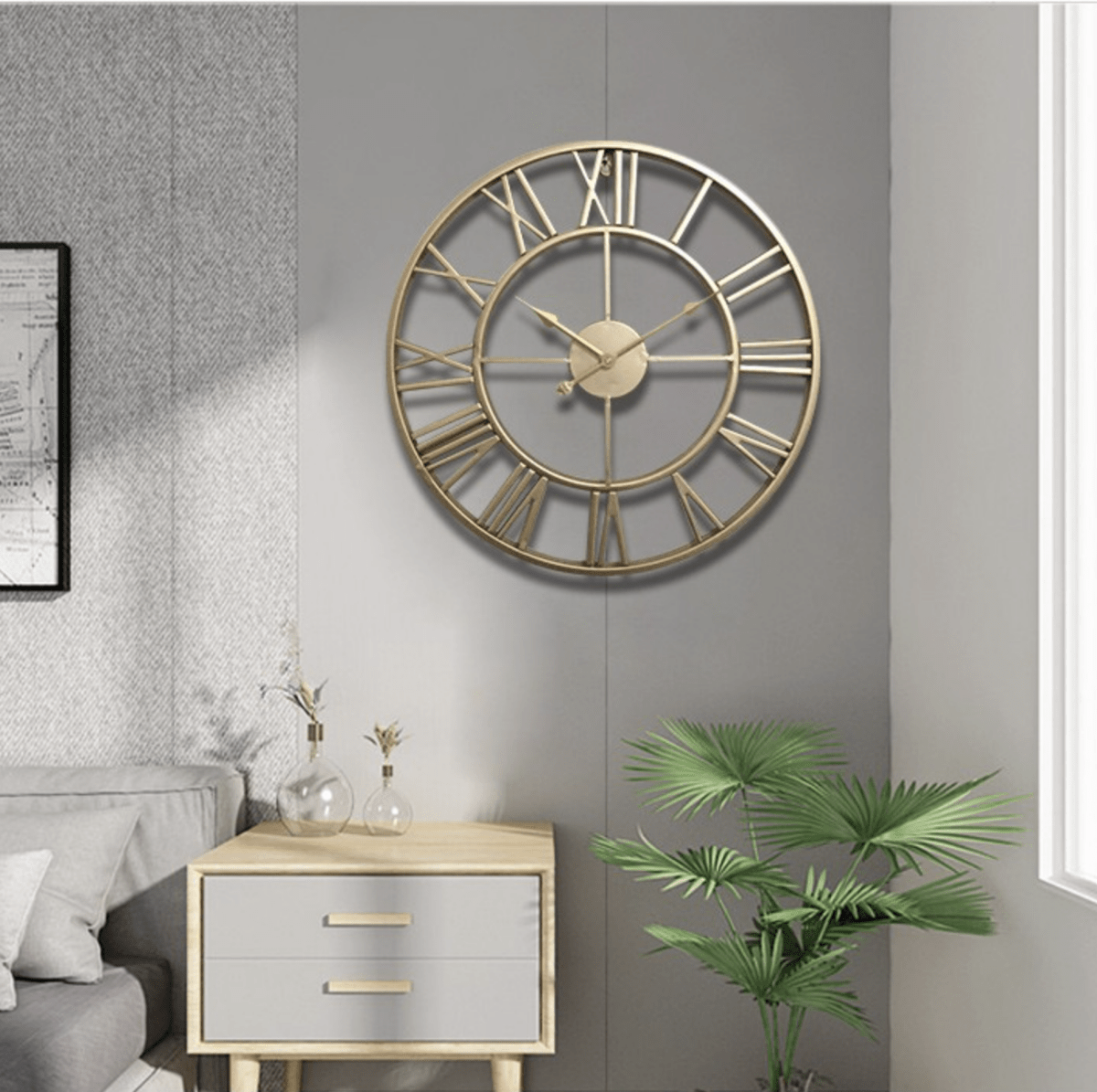 TIMEMESH – Elegante Skelett-Wanduhr aus Schmiedeeisen in Gold oder Bronze 2