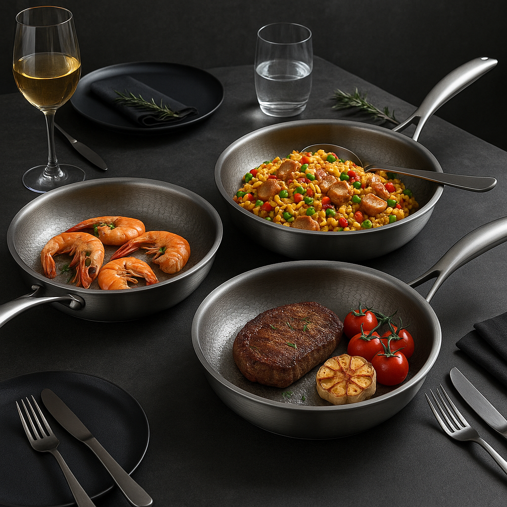 TITAN-PREMIUM PAN – Hochwertige Titanpfanne ohne Beschichtung für alle Herdarten