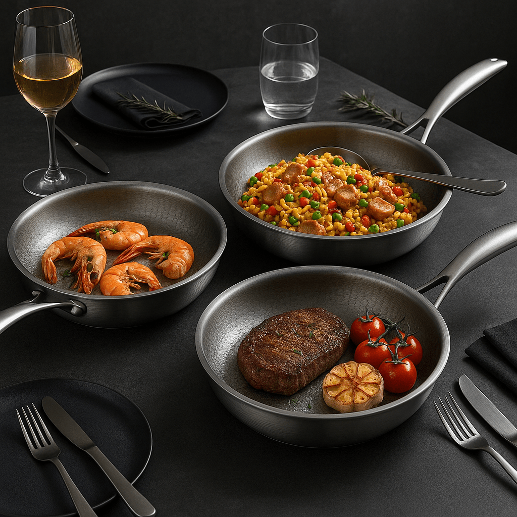 TITAN-PREMIUM PAN – Hochwertige Titanpfanne ohne Beschichtung für alle Herdarten