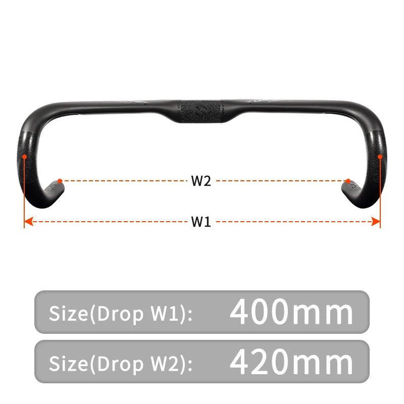 CARBOSTEER - Guidon en carbone ultraléger pour vélos de course & gravel