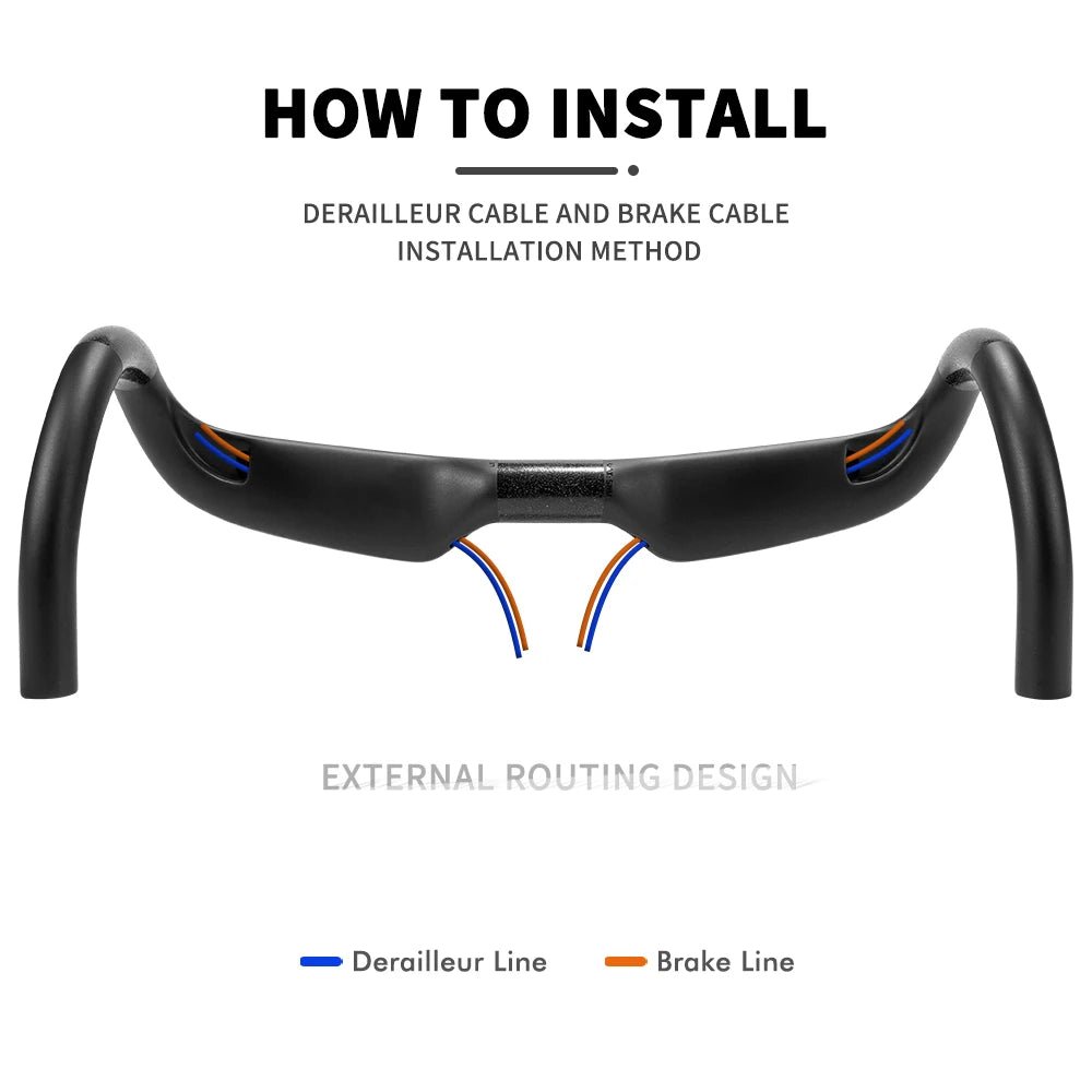 CARBOSTEER - Guidon en carbone ultraléger pour vélos de course & gravel