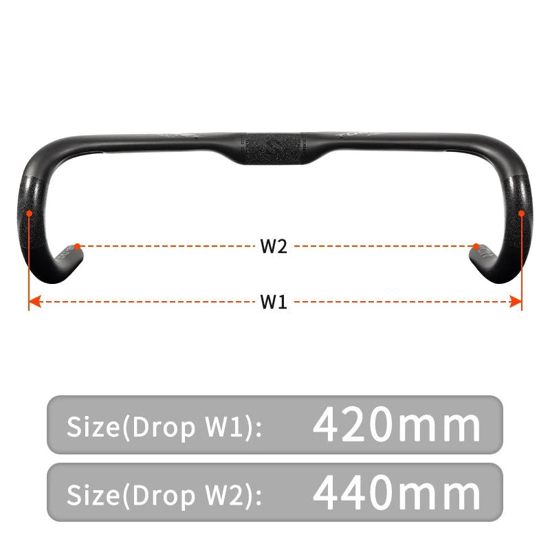 CARBOSTEER - Guidon en carbone ultraléger pour vélos de course & gravel