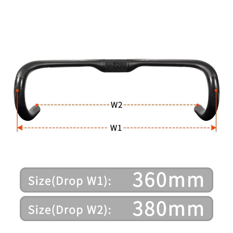 CARBOSTEER - Guidon en carbone ultraléger pour vélos de course & gravel