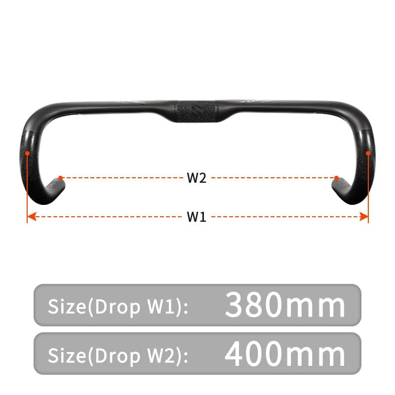 CARBOSTEER - Guidon en carbone ultraléger pour vélos de course & gravel
