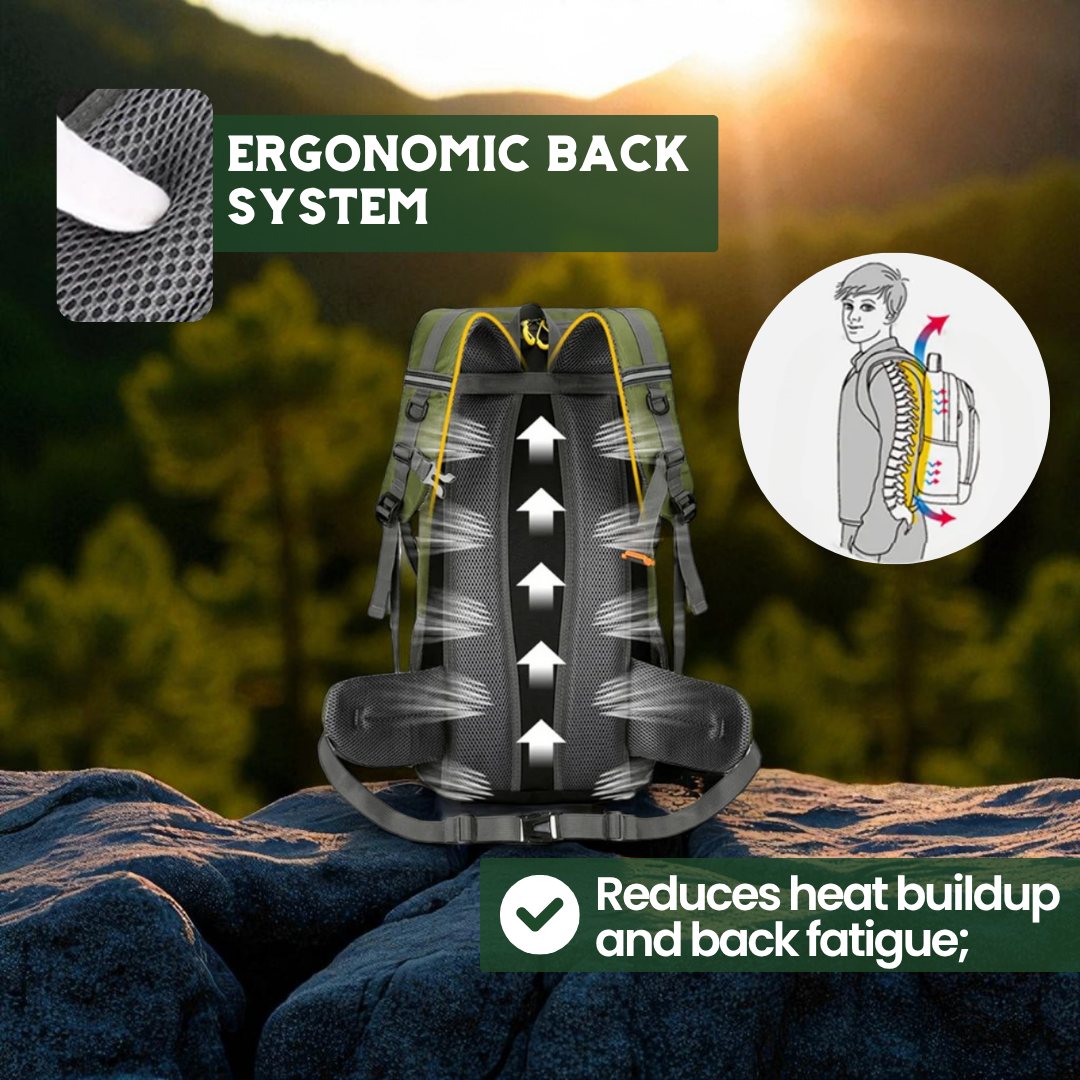 TrailPro 50L - Hiking backpack with breathable back panel & shoe compartment