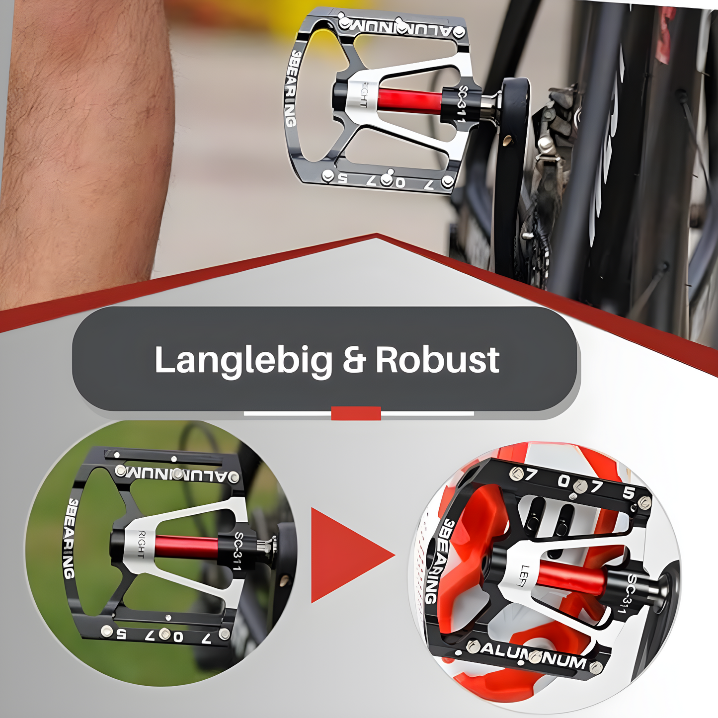TRAILPRO PEDALS - Ultra-light anti-slip bike pedals for maximum control and grip