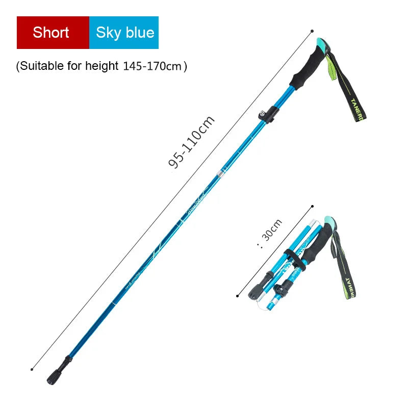 TrekLite - Ultralight 5-piece telescopic trekking poles for mountain and hiking tours