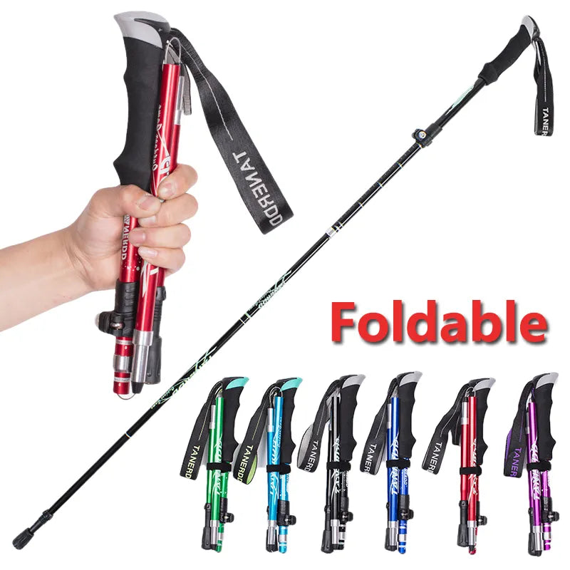 TrekLite - Ultralight 5-piece telescopic trekking poles for mountain and hiking tours