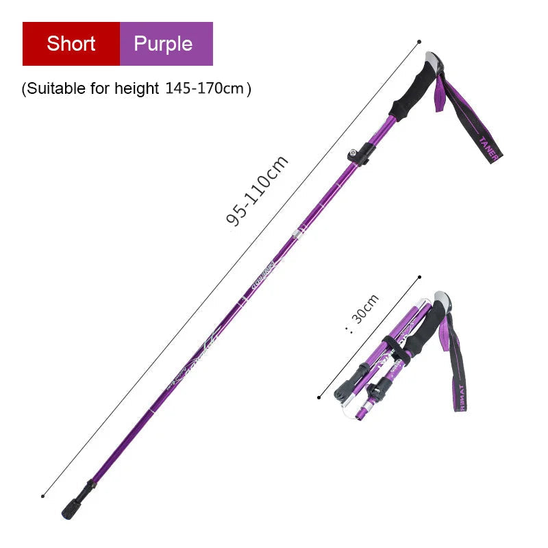 TrekLite - Ultralight 5-piece telescopic trekking poles for mountain and hiking tours