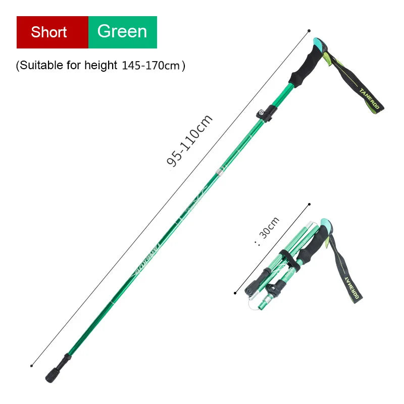 TrekLite - Ultralight 5-piece telescopic trekking poles for mountain and hiking tours