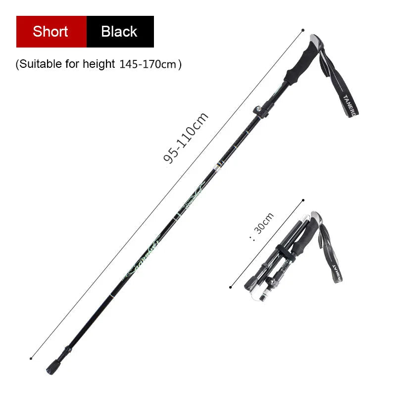 TrekLite - Ultralight 5-piece telescopic trekking poles for mountain and hiking tours