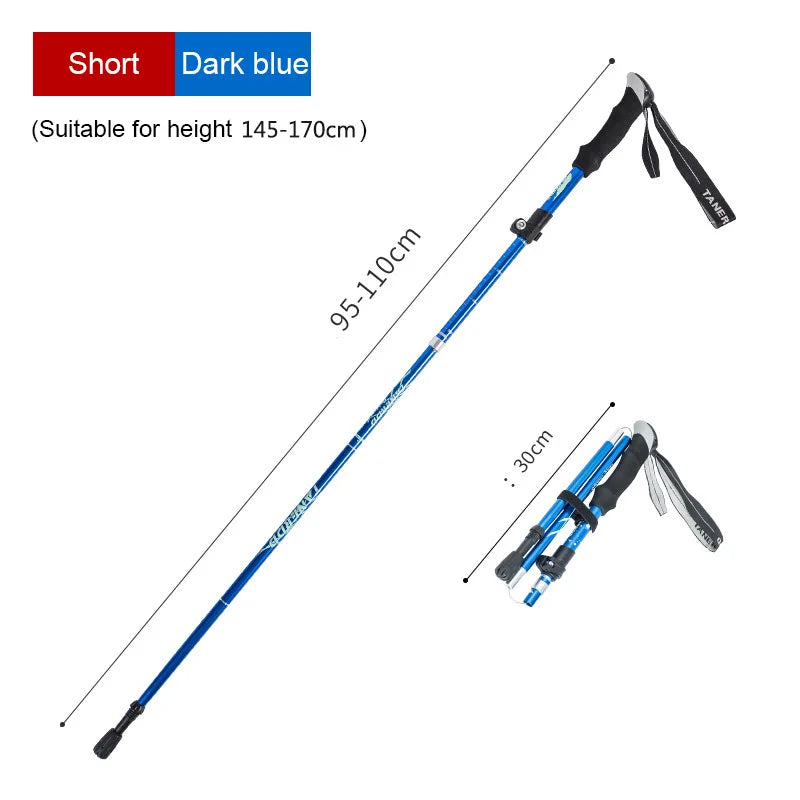 TrekLite - Ultralight 5-piece telescopic trekking poles for mountain and hiking tours