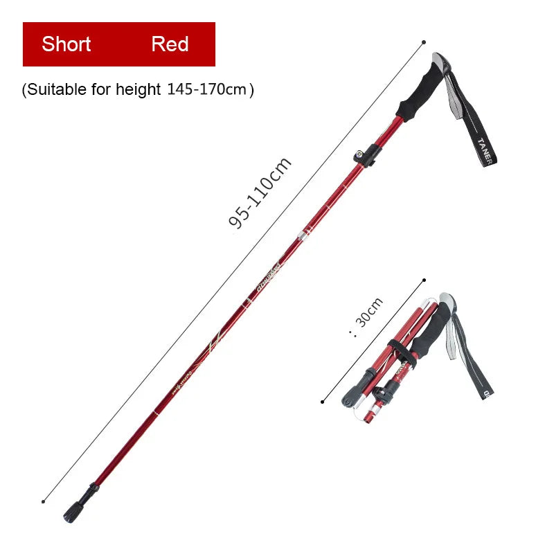 TrekLite - Ultralight 5-piece telescopic trekking poles for mountain and hiking tours