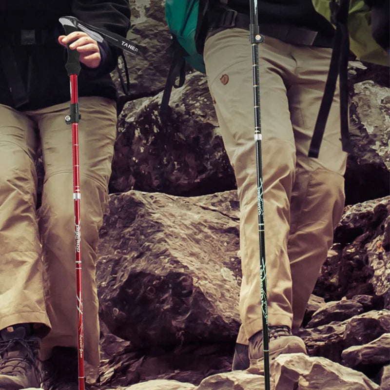 TrekLite - Ultralight 5-piece telescopic trekking poles for mountain and hiking tours