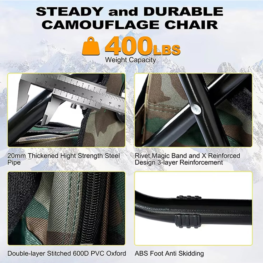 CAMOCHAIR PACK - 3-in-1 camouflage rucksack with folding chair & cooler compartment