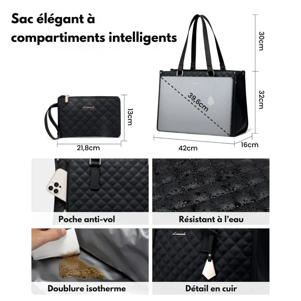 BAGSBALL 2-in-1 - Elegant shopping bag with integrated insulated compartment & large storage space