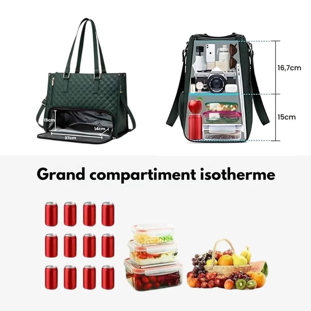 BAGSBALL 2-in-1 - Elegant shopping bag with integrated insulated compartment & large storage space